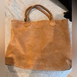Vintage, small tote suede bag